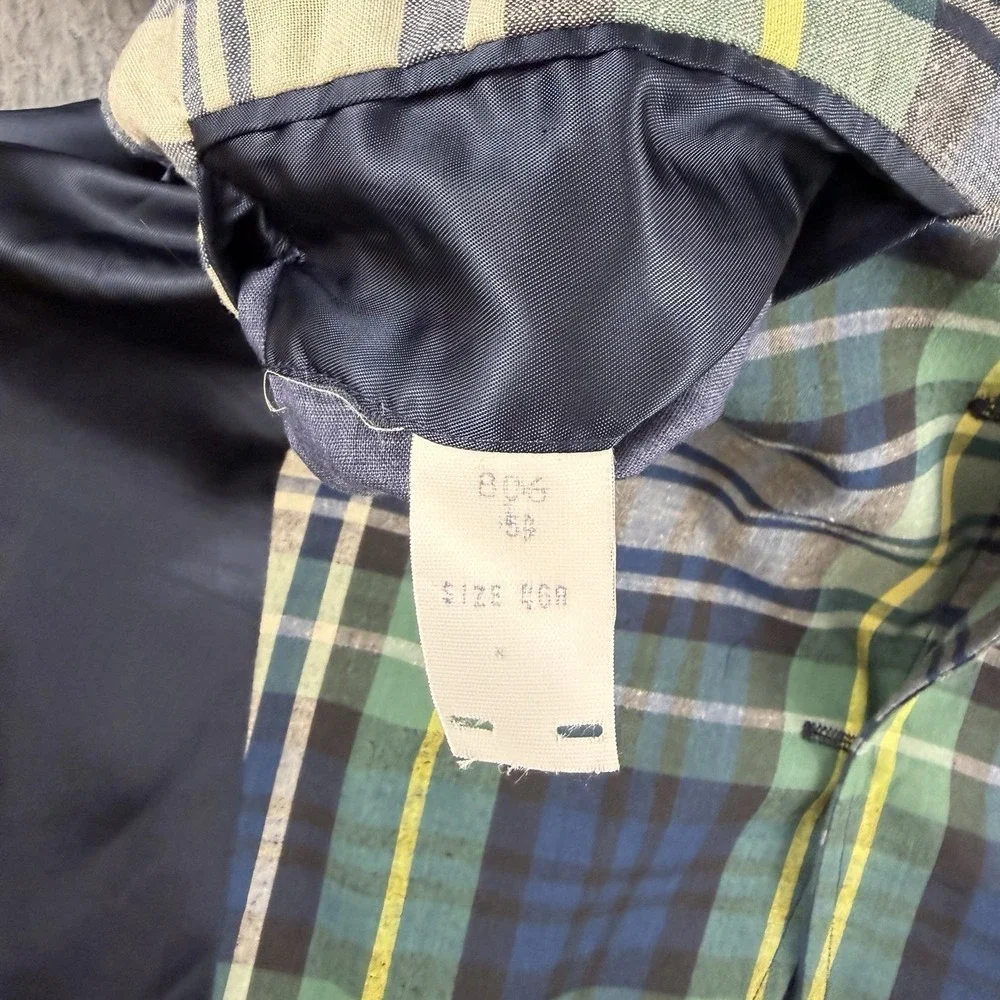 Vintage Brooks Brothers Plaid Sport Coat Blazer USA Preppy Ivy 46R 80s